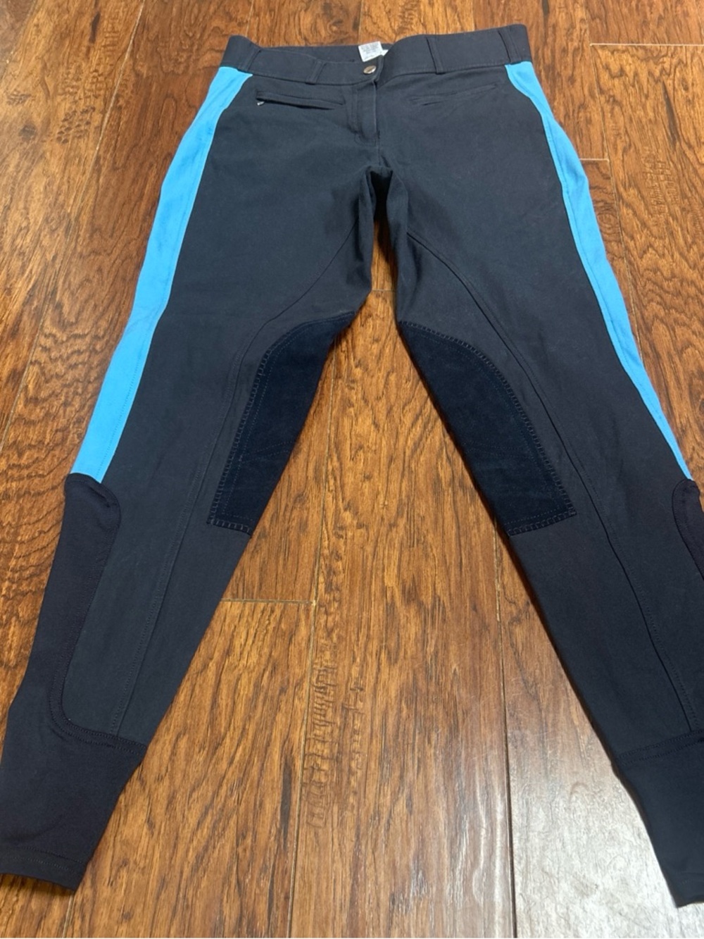 Dover Saddlery Riding Breeches Light Blue Knee Patch
